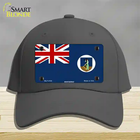 Montserrat Flag Novelty License Plate Hat Cotton / Charcoal