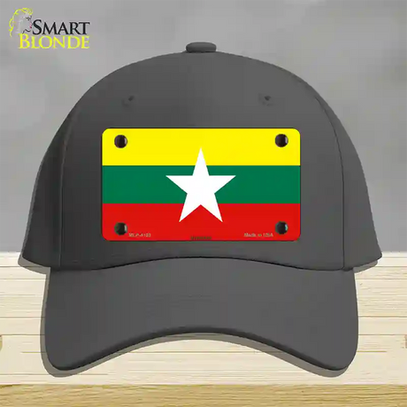 Myanmar Flag Novelty License Plate Hat Cotton / Charcoal