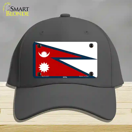 Nepal Flag Novelty License Plate Hat Cotton / Charcoal