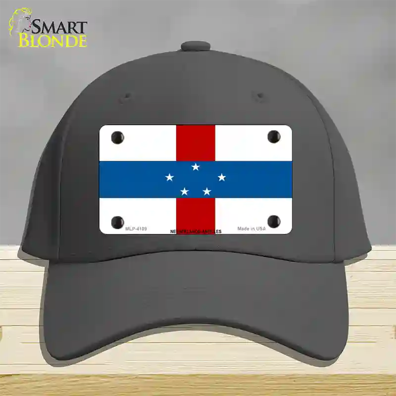 Netherlands Antilles Flag Novelty License Plate Hat Cotton / Charcoal