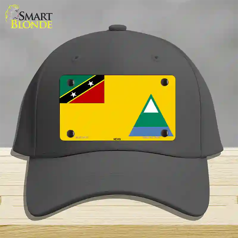 Nevis Flag Novelty License Plate Hat Cotton / Charcoal