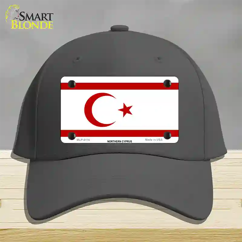 Northern Cyprus Flag Novelty License Plate Hat Cotton / Charcoal