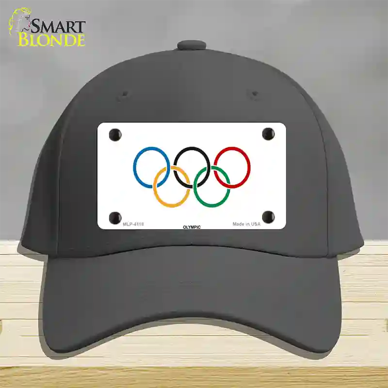 Olympic Flag Novelty License Plate Hat Cotton / Charcoal