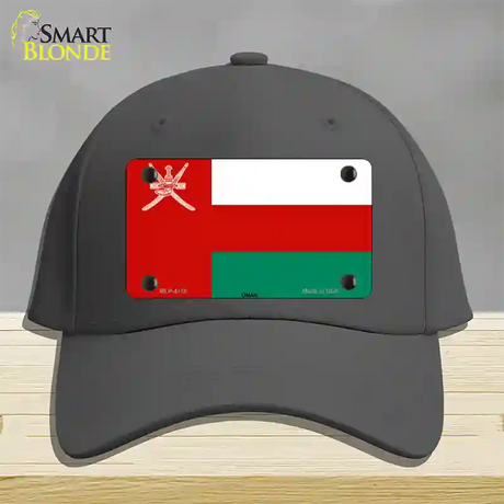 Oman Flag Novelty License Plate Hat Cotton / Charcoal