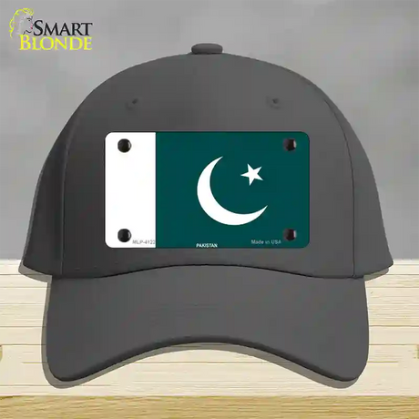 Pakistan Flag Novelty License Plate Hat Cotton / Charcoal