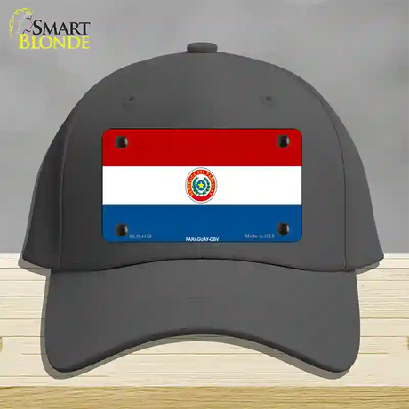 Paraguay-OBV Flag Novelty License Plate Hat Cotton / Charcoal