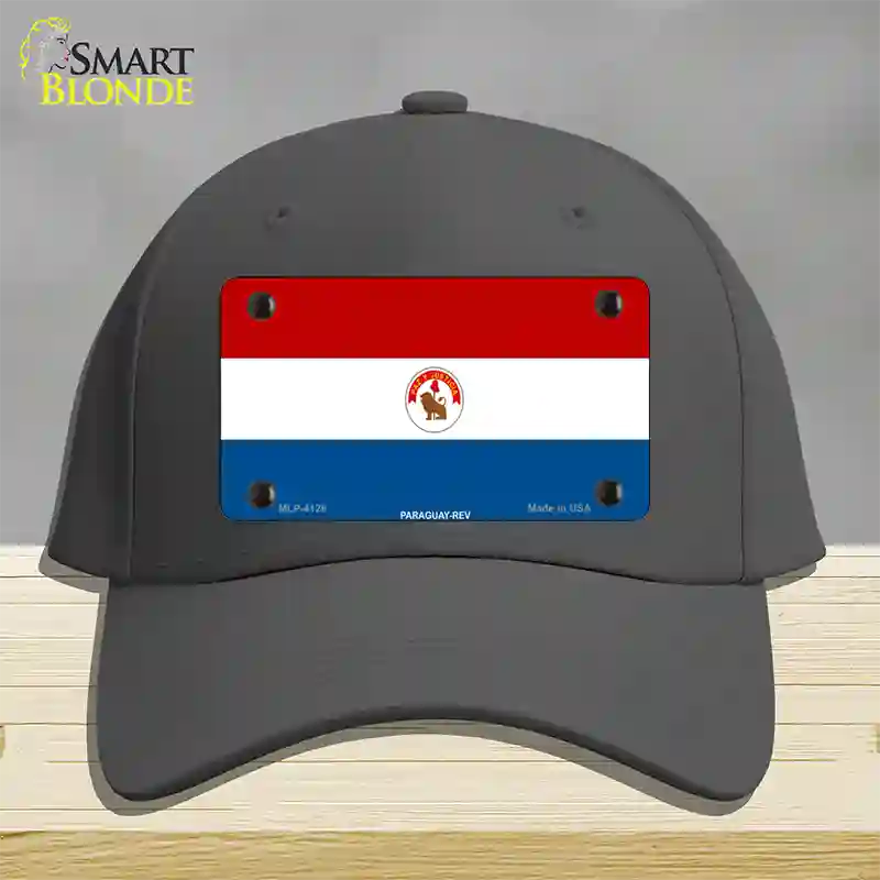 Paraguay-REV Flag Novelty License Plate Hat Cotton / Charcoal