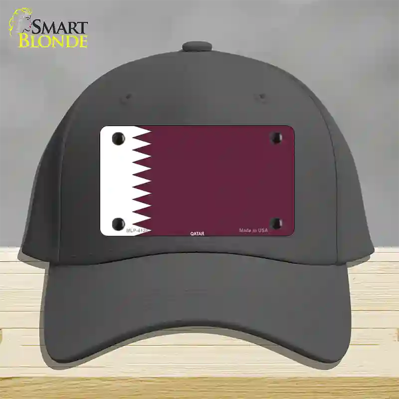 Qatar Flag Novelty License Plate Hat Cotton / Charcoal