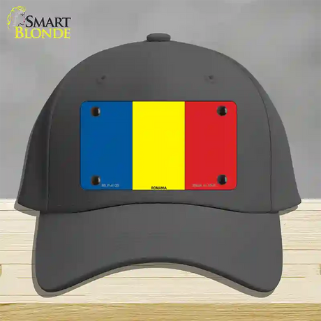 Romania Flag Novelty License Plate Hat Cotton / Charcoal