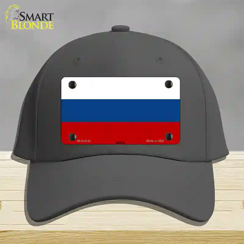 Russia Flag Novelty License Plate Hat Cotton / Charcoal