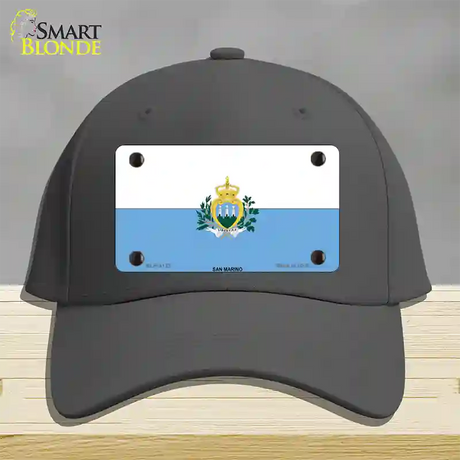 San Marino Flag Novelty License Plate Hat Cotton / Charcoal