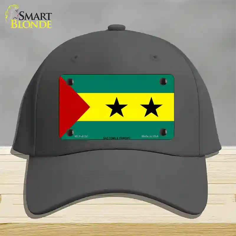 Sao Tome And Principe Flag Novelty License Plate Hat Cotton / Charcoal