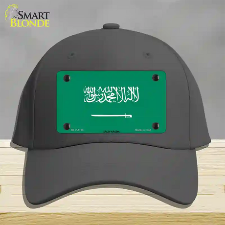 Saudi Arabia Flag Novelty License Plate Hat Cotton / Charcoal