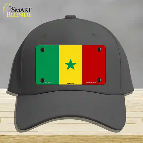 Senegal Flag Novelty License Plate Hat Cotton / Charcoal