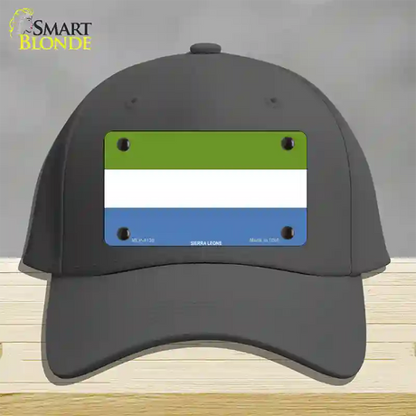 Sierra Leone Flag Novelty License Plate Hat Cotton / Charcoal