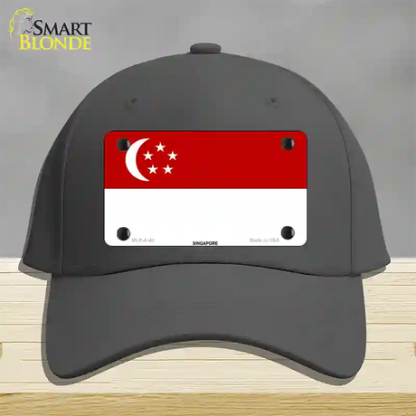 Singapore Flag Novelty License Plate Hat Cotton / Charcoal