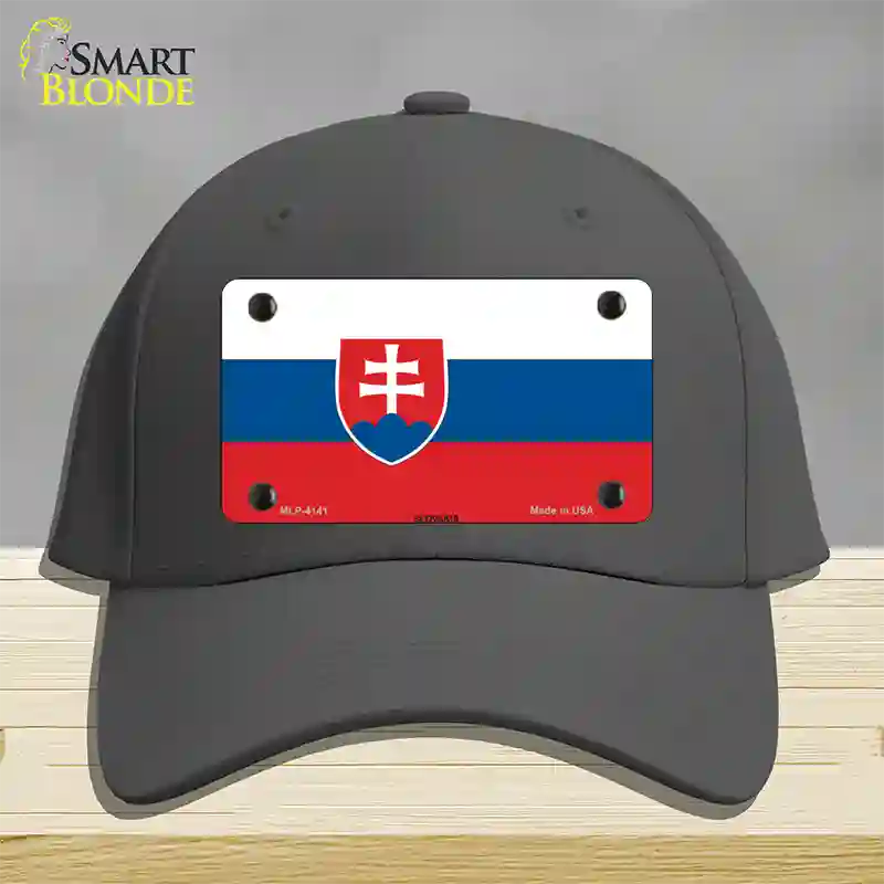 Slovakia Flag Novelty License Plate Hat Cotton / Charcoal