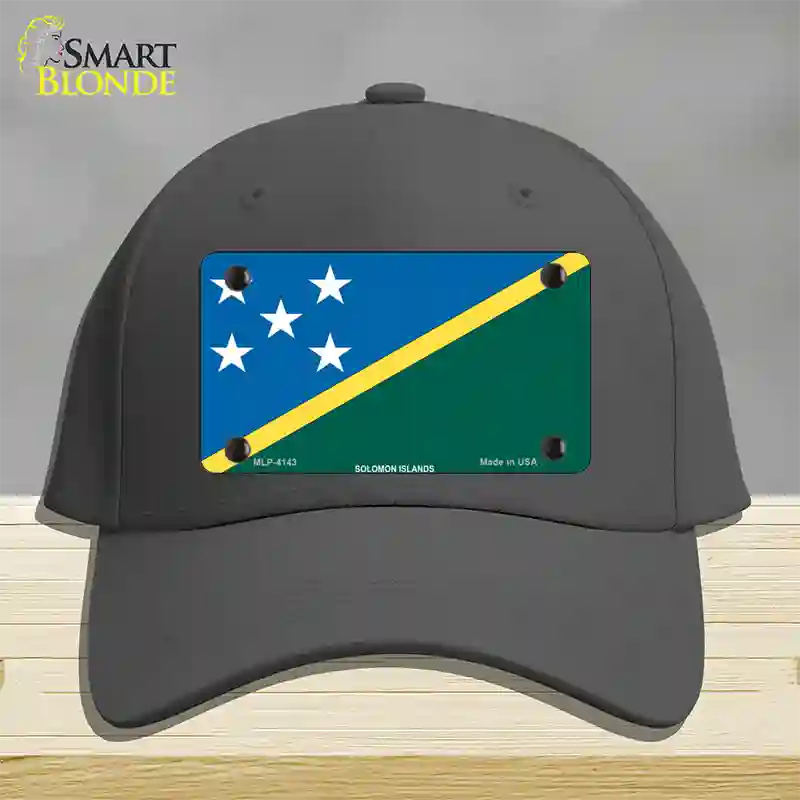 Solomon Islands Flag Novelty License Plate Hat Cotton / Charcoal