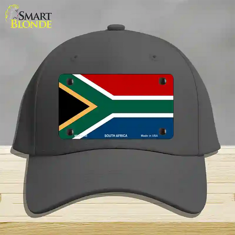 South Africa Flag Novelty License Plate Hat Cotton / Charcoal