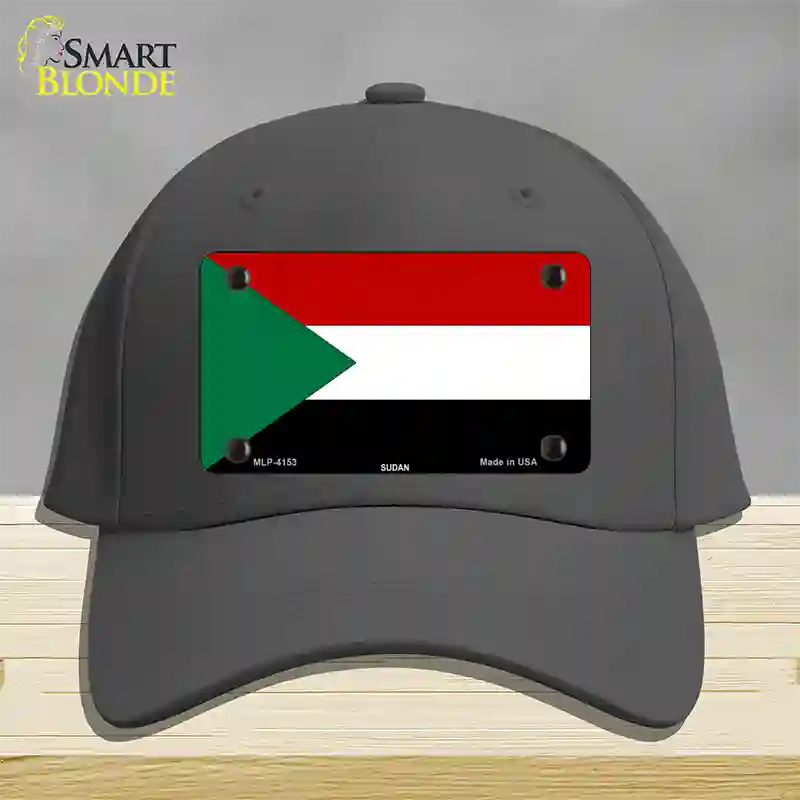 Sudan Flag Novelty License Plate Hat Cotton / Charcoal