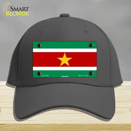 Suriname Flag Novelty License Plate Hat Cotton / Charcoal