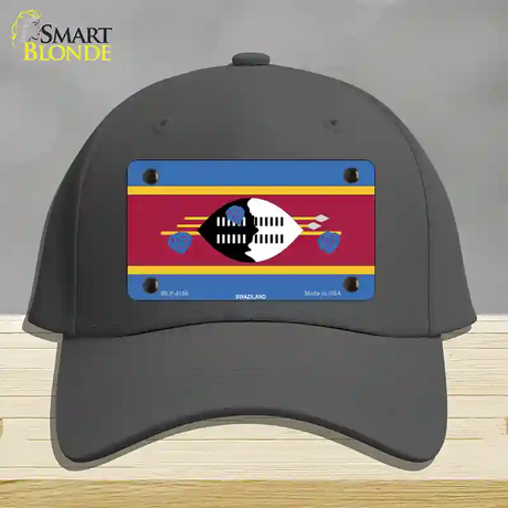 Swaziland Flag Novelty License Plate Hat Cotton / Charcoal