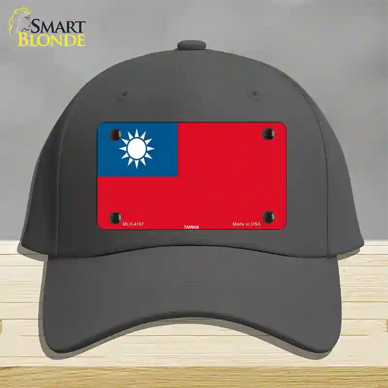 Taiwan Flag Novelty License Plate Hat Cotton / Charcoal