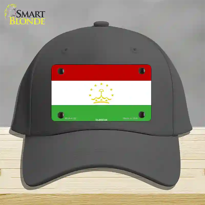 Tajikistan Flag Novelty License Plate Hat Cotton / Charcoal