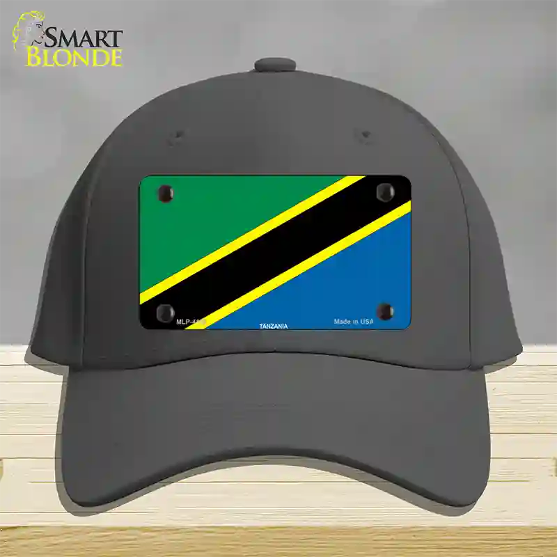 Tanzania Flag Novelty License Plate Hat Cotton / Charcoal