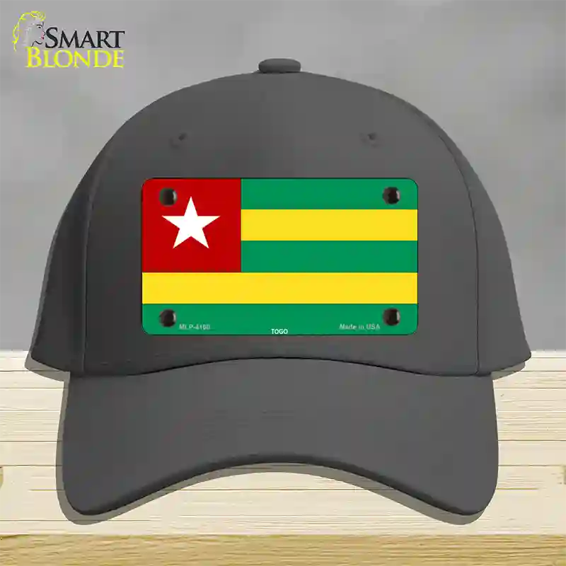 Togo Flag Novelty License Plate Hat Cotton / Charcoal