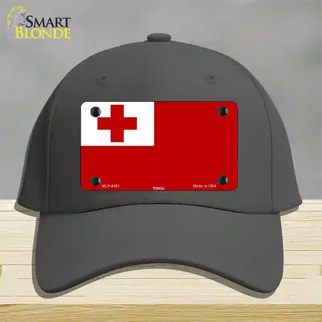 Tonga Flag Novelty License Plate Hat Cotton / Charcoal