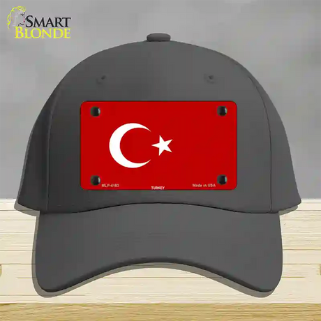 Turkey Flag Novelty License Plate Hat Cotton / Charcoal