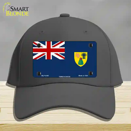 Turks And Caicos Flag Novelty License Plate Hat Cotton / Charcoal