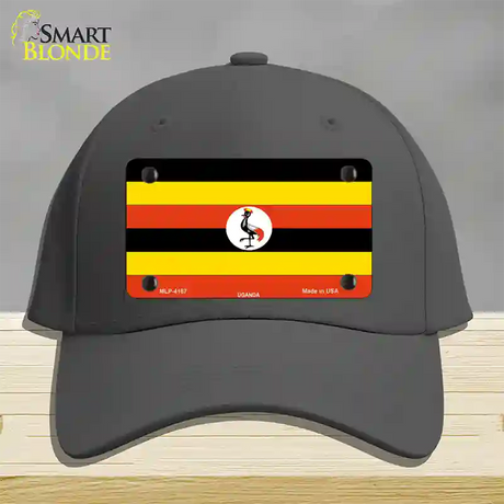 Uganda Flag Novelty License Plate Hat Cotton / Charcoal