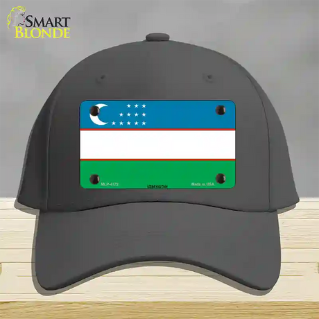 Uzbe Kistan Flag Novelty License Plate Hat Cotton / Charcoal