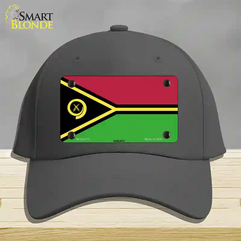 Vanuatu Flag Novelty License Plate Hat Cotton / Charcoal