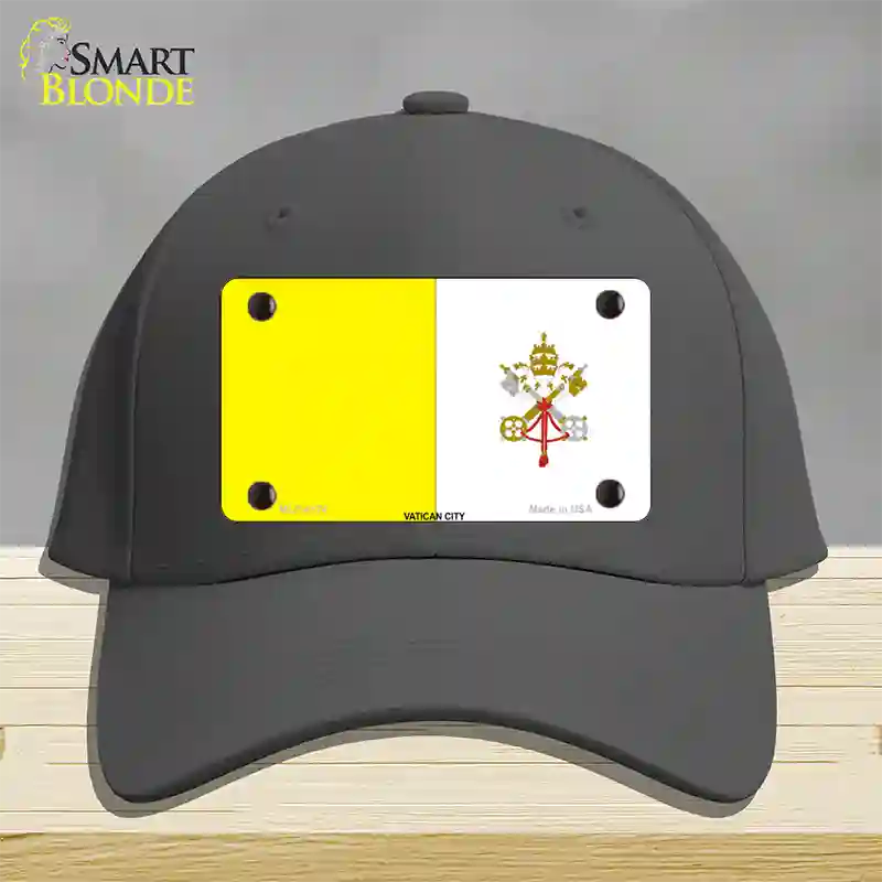 Vatican City Flag Novelty License Plate Hat Cotton / Charcoal