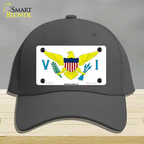 Virgin Islands US Flag Novelty License Plate Hat Cotton / Charcoal