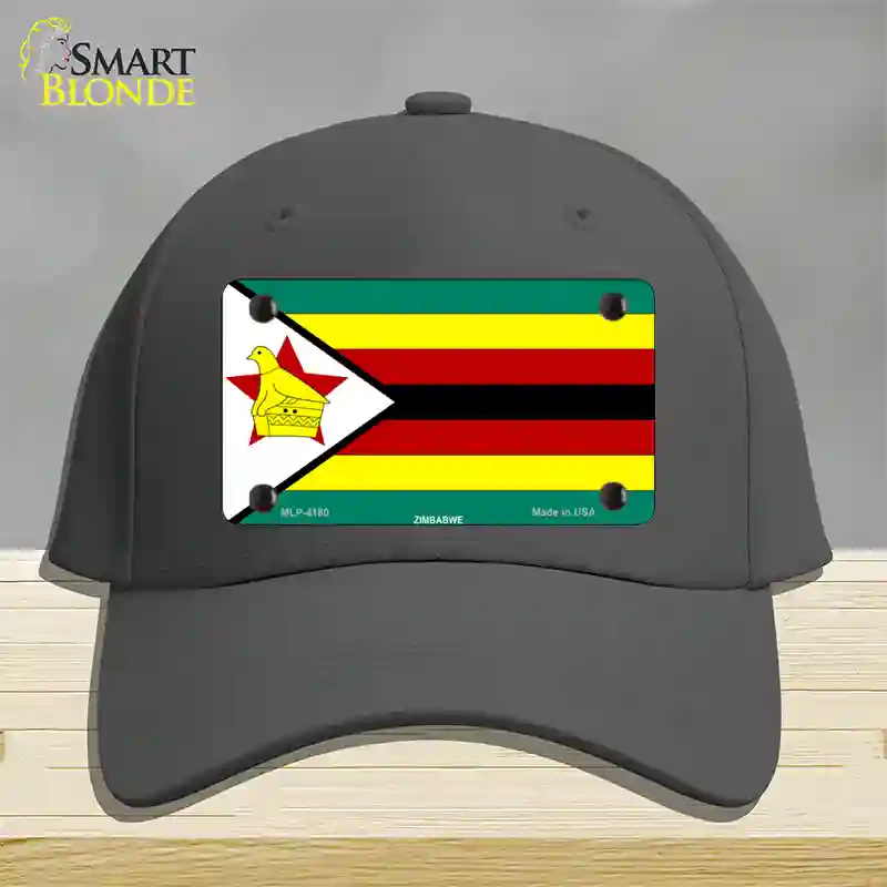 Zimbabwe Flag Novelty License Plate Hat Cotton / Charcoal