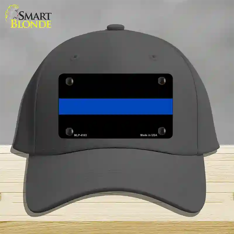 Thin Blue Line Police Novelty License Plate Hat Cotton / Charcoal