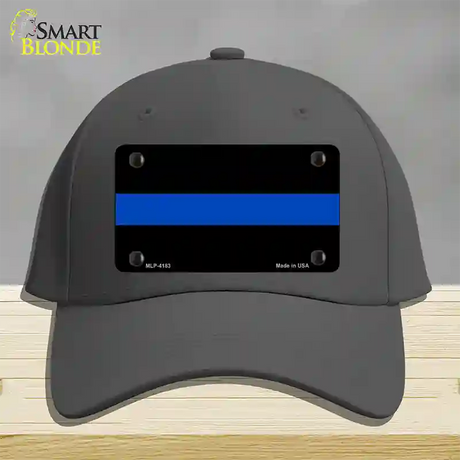 Thin Blue Line Police Novelty License Plate Hat Cotton / Charcoal