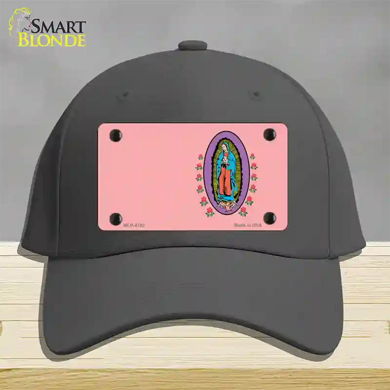 Virgin Mary Pink Novelty License Plate Hat Cotton / Charcoal