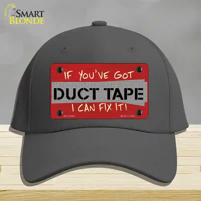 Duct Tape Novelty License Plate Hat Cotton / Charcoal