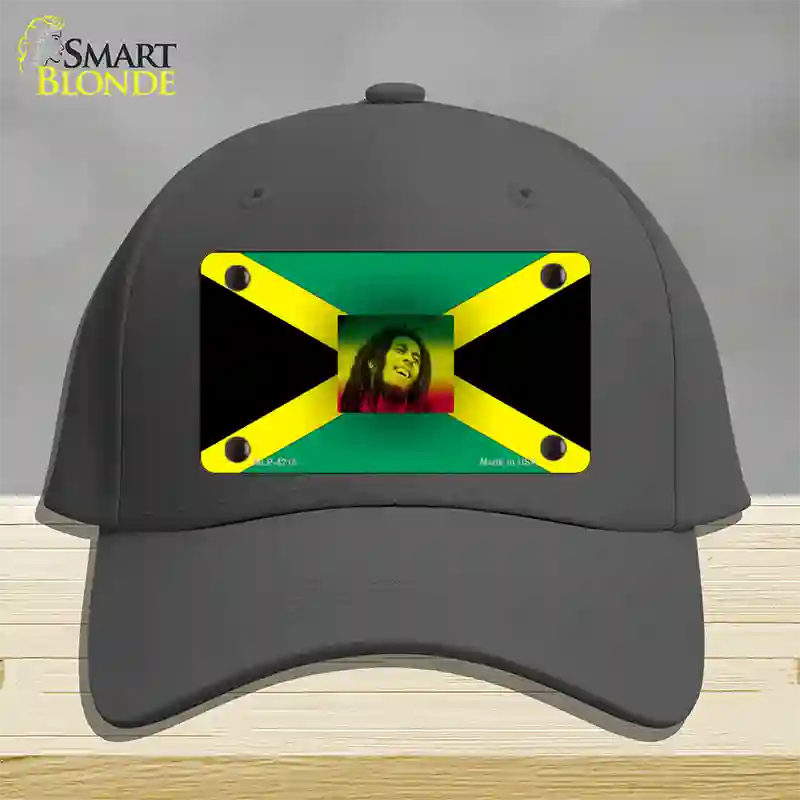 Jamaica Flag Bob Marley Novelty License Plate Hat Cotton / Charcoal