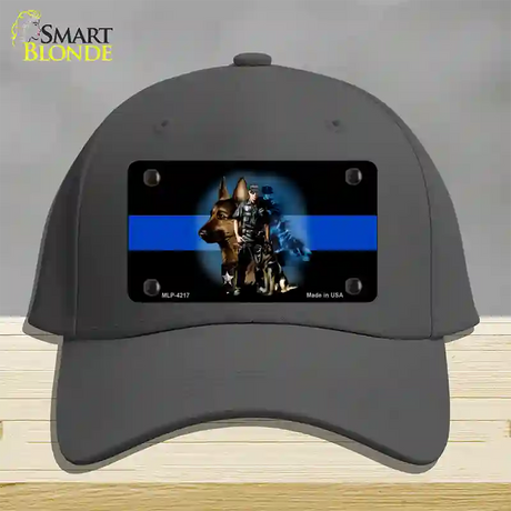 Thin Blue Line Police K-9 Novelty License Plate Hat Cotton / Charcoal