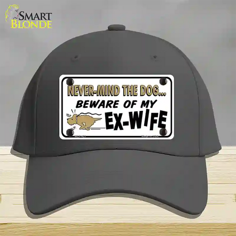 Beware Of My Ex-Wife Novelty License Plate Hat Cotton / Charcoal