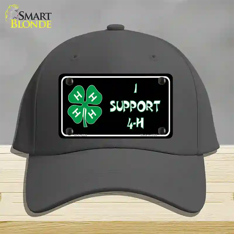 I Support 4-H Novelty License Plate Hat Cotton / Charcoal