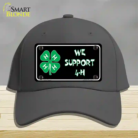 We Support 4-H Novelty License Plate Hat Cotton / Charcoal