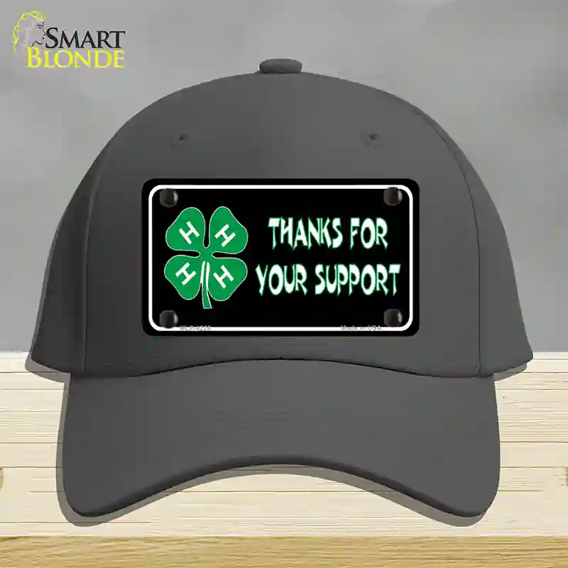 Thanks For Your Support 4-H Novelty License Plate Hat Cotton / Charcoal