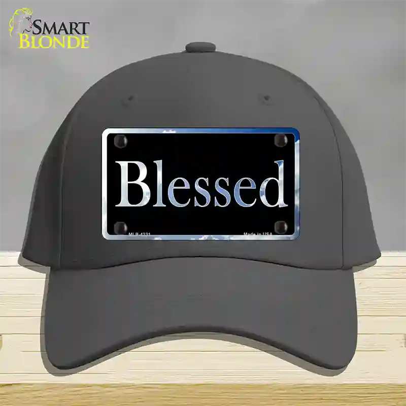 Blessed Blue Sky Cloud Novelty License Plate Hat Cotton / Charcoal